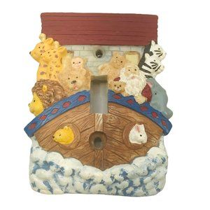 Noah's Ark Wall Ceramic Switch Plate With Screws Preowned